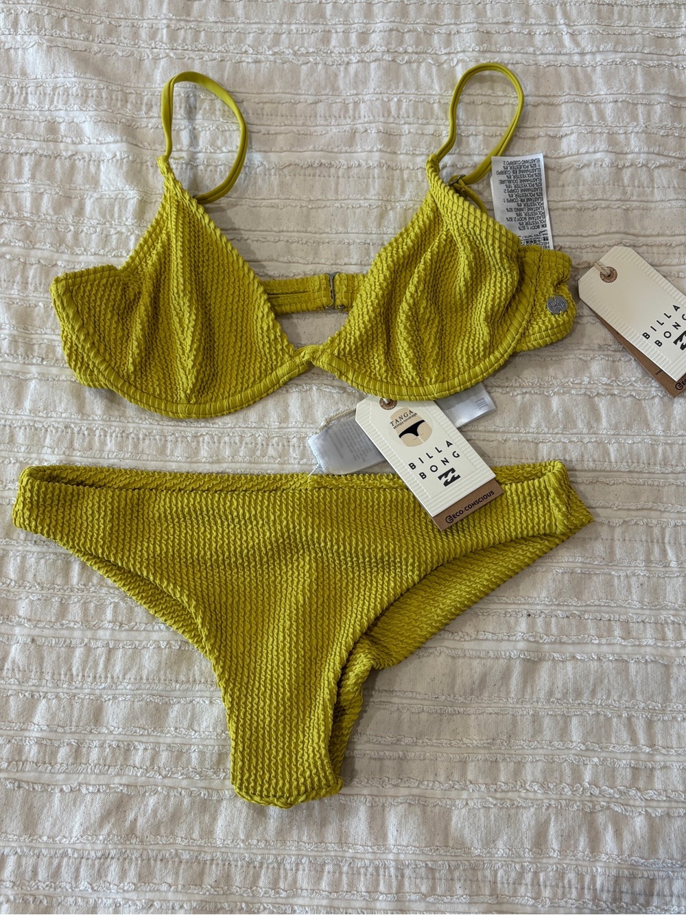 Billabong Textured Olive Green Bikini Set